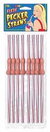 Fun Color Pecker Straws - Flesh