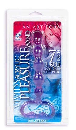 Acrylic Beaded Pleasure Wand Purple