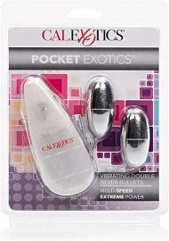 Pocket Exotics Double Silver Bullets Multi Speed 2.1 Inch Silver (42546.5)