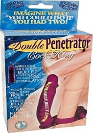 Double Penetrator Cock Ring With Bendable Dildo Purple (70422.2)